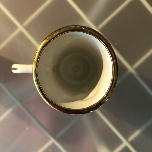 Two Red Cherry Motif Tall Espresso Mugs Cups, Ceramic - Picture 7 of 11